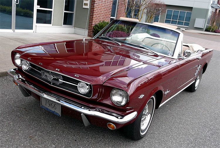1966 Mustang Convertible Burgandy